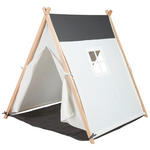 SPIELZELT - Dunkelgrau/Creme, Basics, Holz/Textil (100/100/110cm) - My Baby Lou