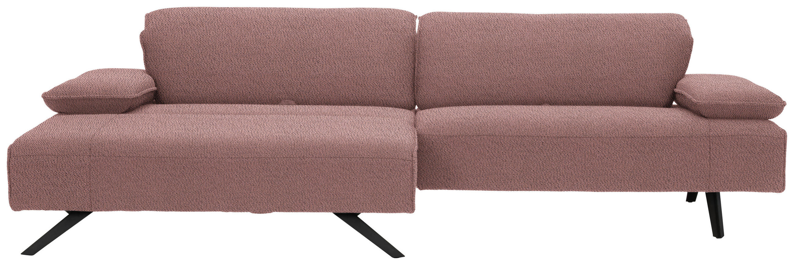 ECKSOFA in Flachgewebe Rosa  - Anthrazit/Rosa, Design, Textil/Metall (166/280cm) - Johann Jakob
