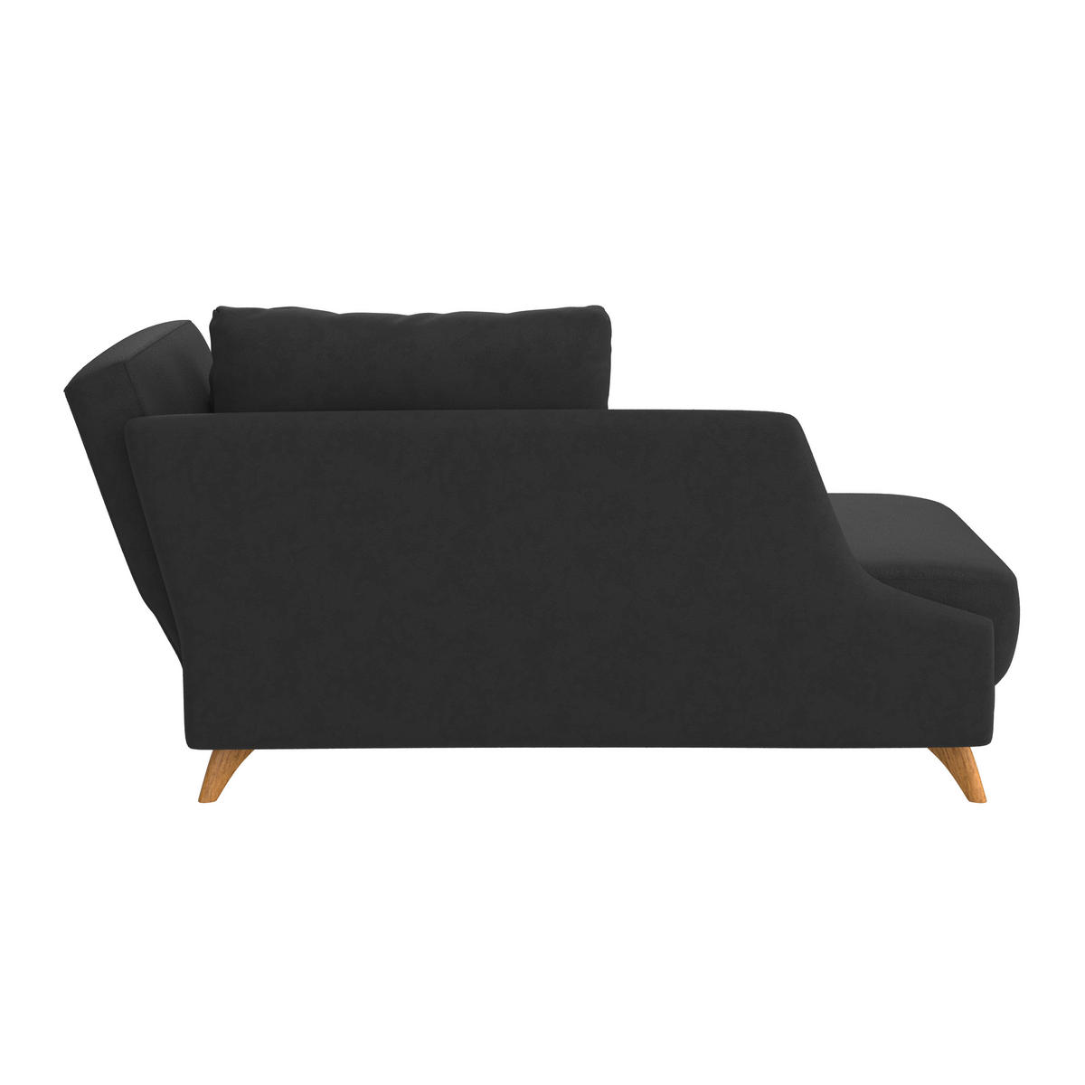 RÉCAMIERE in Flachgewebe Schwarz  - Eichefarben/Schwarz, Modern, Holz/Textil (205/74-87/94cm) - Bali