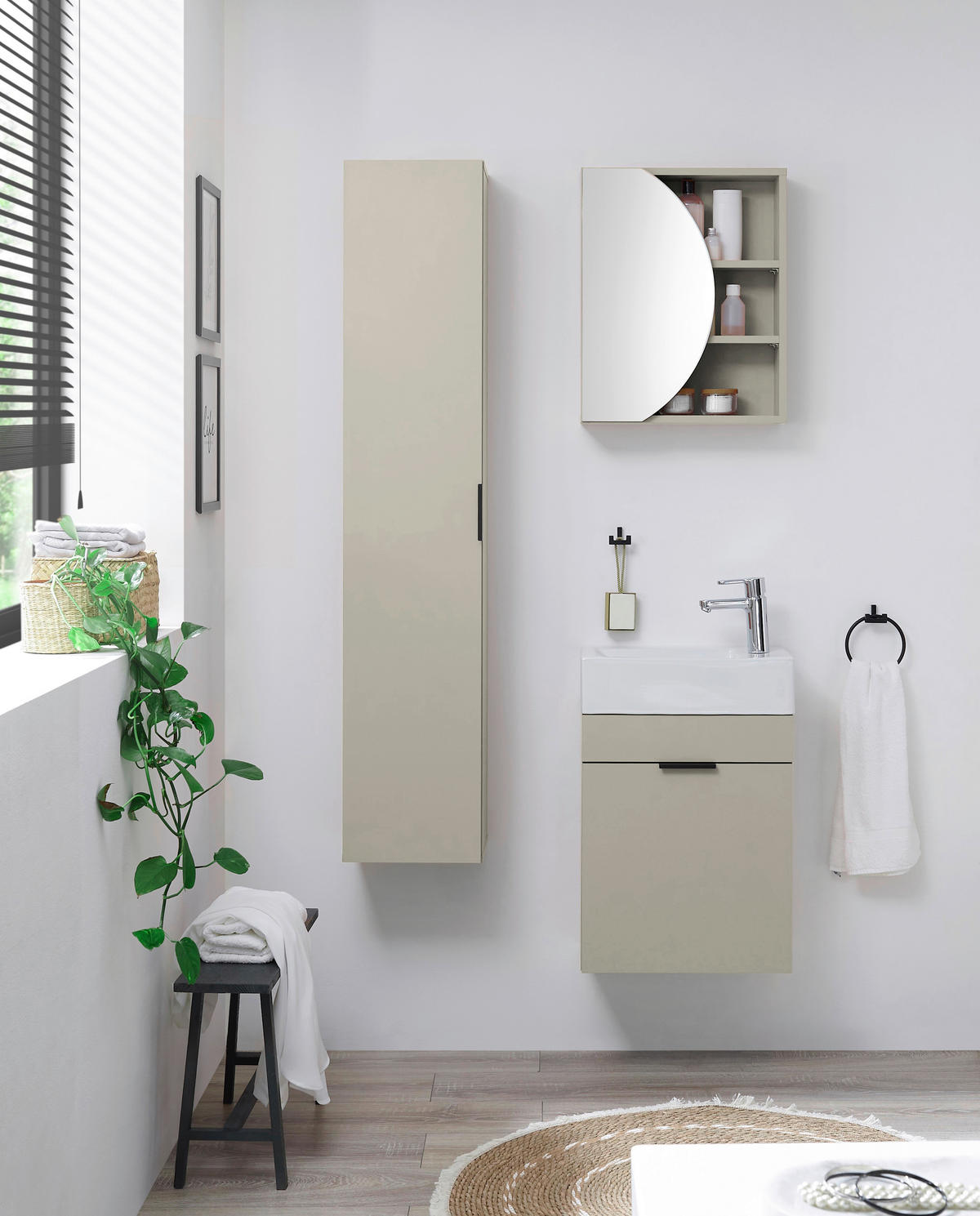 SPIEGELSCHRANK 45/56/15 cm  - Kaschmir, KONVENTIONELL, Glas/Holzwerkstoff (45/56/15cm) - home24