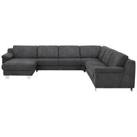 WOHNLANDSCHAFT in Mikrofaser Anthrazit  - Chromfarben/Anthrazit, Design, Textil/Metall (166/364/278cm) - Valdera