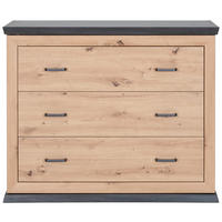 WICKELKOMMODE Benton Eichefarben, Dunkelgrau  - Eichefarben/Dunkelgrau, Natur, Holzwerkstoff/Kunststoff (110/89,5/43cm) - My Baby Lou