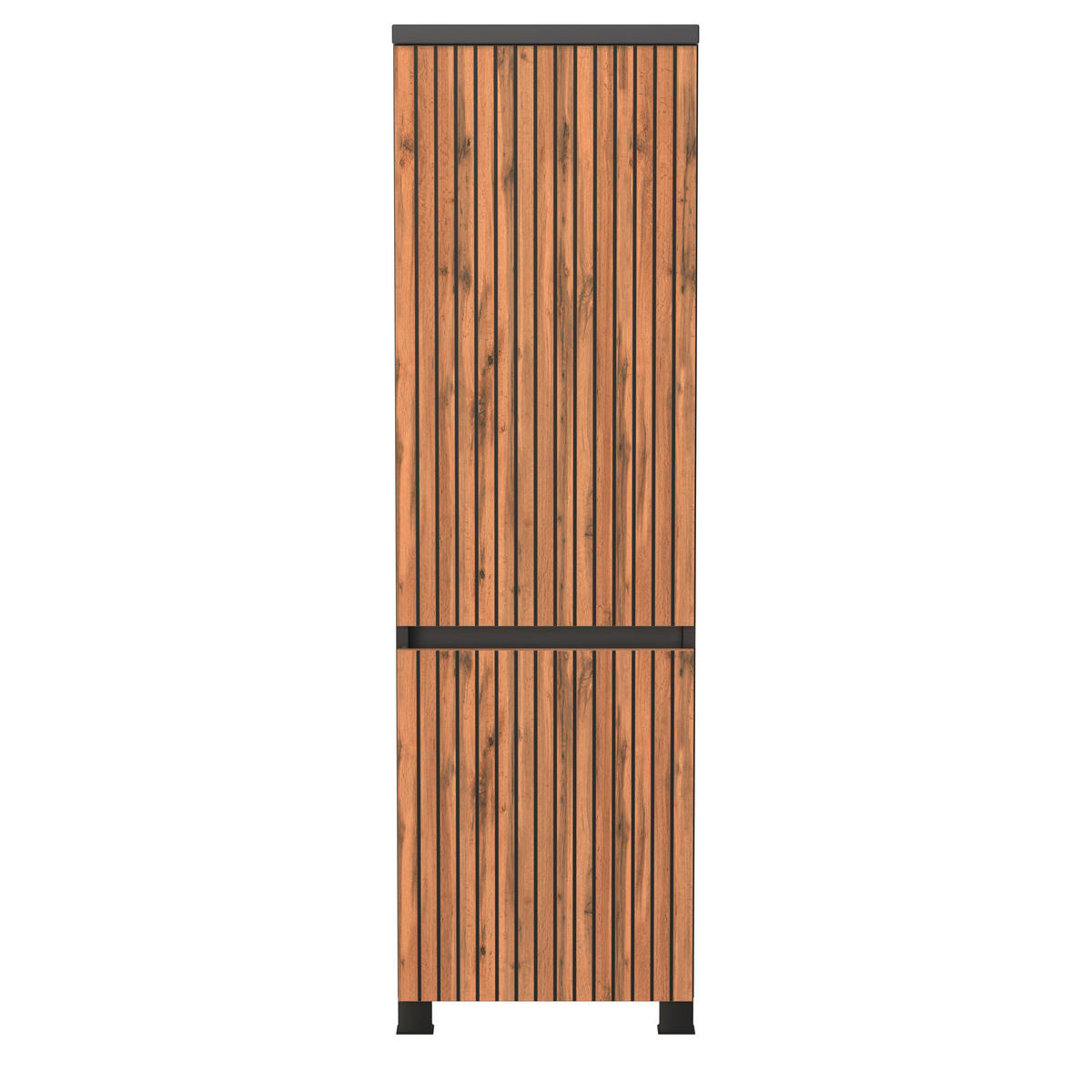 MIDISCHRANK 40/133/35 cm  - Eiche Wotan/Graphitfarben, Natur, Holzwerkstoff/Kunststoff (40/133/35cm) - Xora