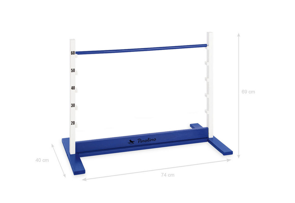 HINDERNISPARCOUR HOPPE  - Blau, Basics, Holz (92/67/50cm) - Pinolino