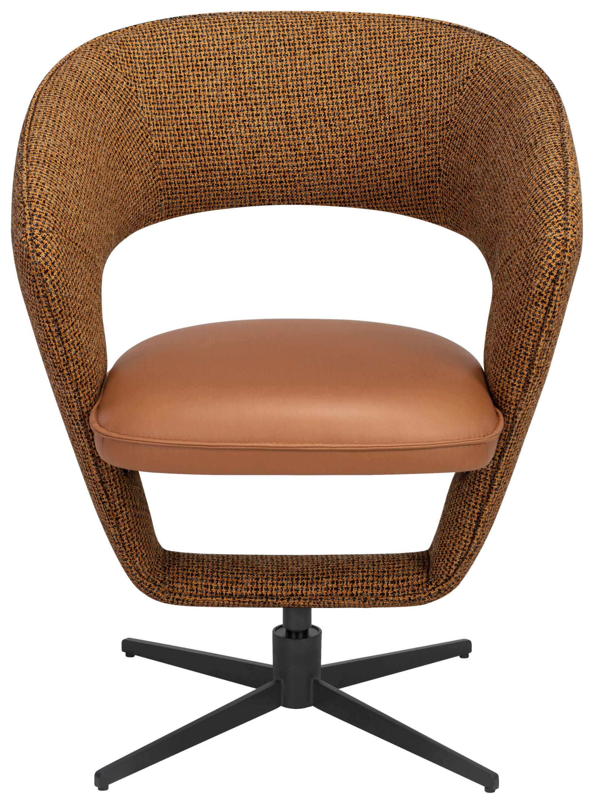 ARMLEHNSTUHL in Eisen Webstoff, Mikrofaser - Rostfarben/Schwarz, Design, Textil/Metall (62/84/62cm) - Moderano