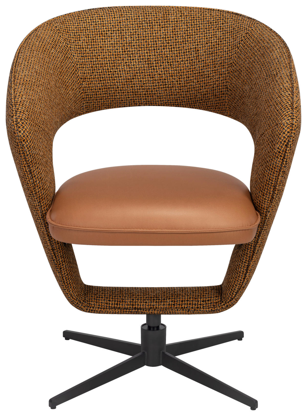 ARMLEHNSTUHL  in Eisen Webstoff, Mikrofaser  - Rostfarben/Schwarz, Design, Textil/Metall (62/84/62cm) - Moderano