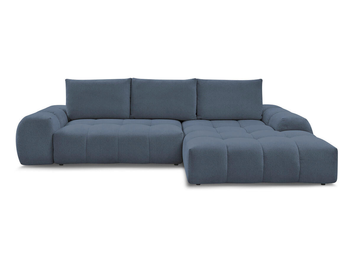 ECKSCHLAFSOFA EVEREST  mit Rücken echt, Armteil links, Armteil rechts Flachgewebe Dunkelblau  - Schwarz/Dunkelblau, MODERN, Kunststoff/Textil (318/180cm) - Livetastic