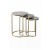 SATZTISCH in Metall, Stein  - Goldfarben/Grau, Trend, Stein/Metall - Kayoom