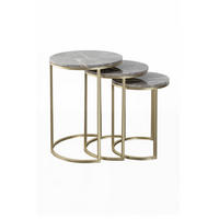 SATZTISCH in Metall, Stein  - Goldfarben/Grau, Trend, Stein/Metall - Kayoom