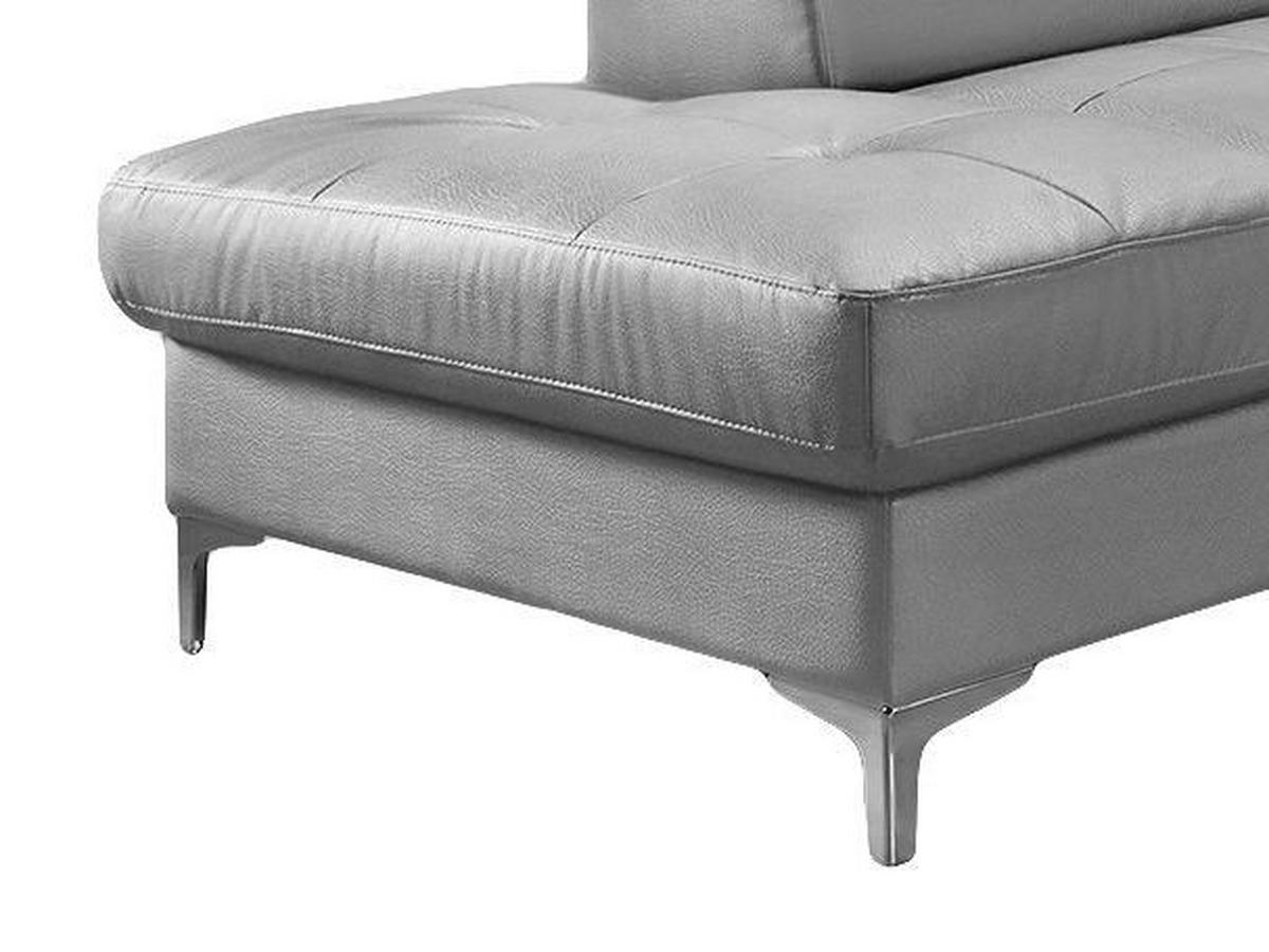 ECKSOFA in Echtleder Grau  - Chromfarben/Grau, Design, Leder/Metall (169/226cm) - Livetastic