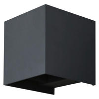 AUSSENWANDLEUCHTE BIG QUBE 12/12/12 cm  - Schwarz, Design, Metall (12/12/12cm)