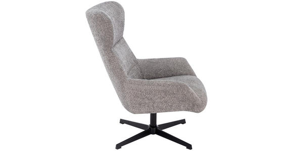 RELAXSESSEL Bouclé - Hellgrau/Schwarz, Design, Textil/Metall (81/101/89cm) - Carryhome
