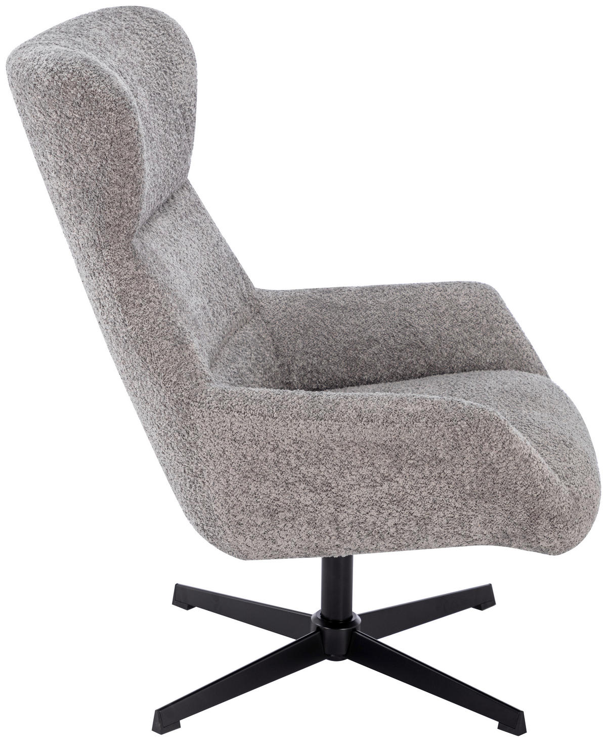RELAXSESSEL Bouclé    - Hellgrau/Schwarz, Design, Textil/Metall (81/101/89cm) - Carryhome