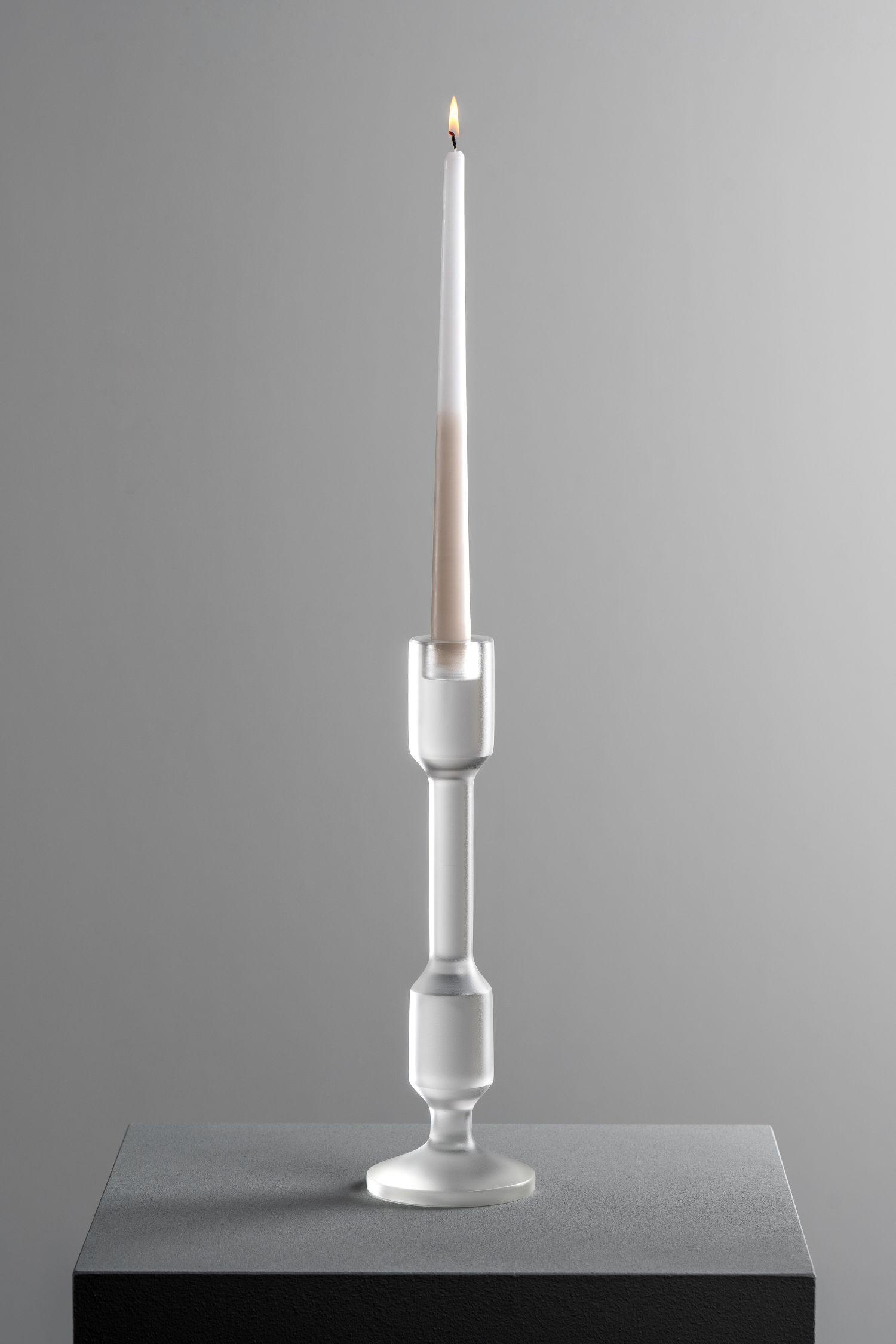 KERZENHALTER - Transparent, KONVENTIONELL, Glas (10,00/32,50/10,00cm) - Leonardo