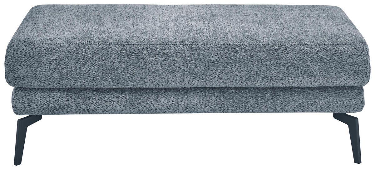 HOCKER Chenille Blau  - Blau/Schwarz, KONVENTIONELL, Textil/Metall (130/44/68cm) - SetOne by Musterring
