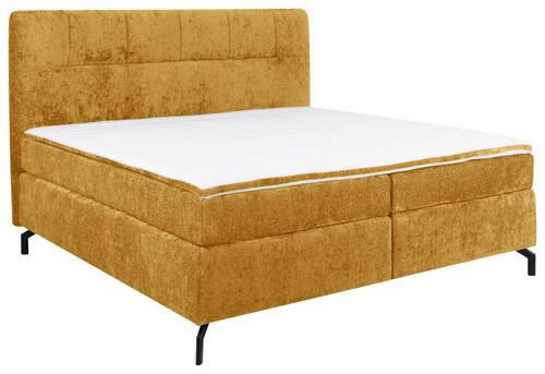 BOXSPRINGBETT 180/200 cm  in Currygelb  - Currygelb/Schwarz, Design, Textil/Metall (180/200cm) - Esposa