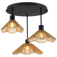 HÄNGELEUCHTE 53,5/42 cm   - Schwarz/Naturfarben, Design, Papier/Metall (53,5/42cm) - Collet's Monde