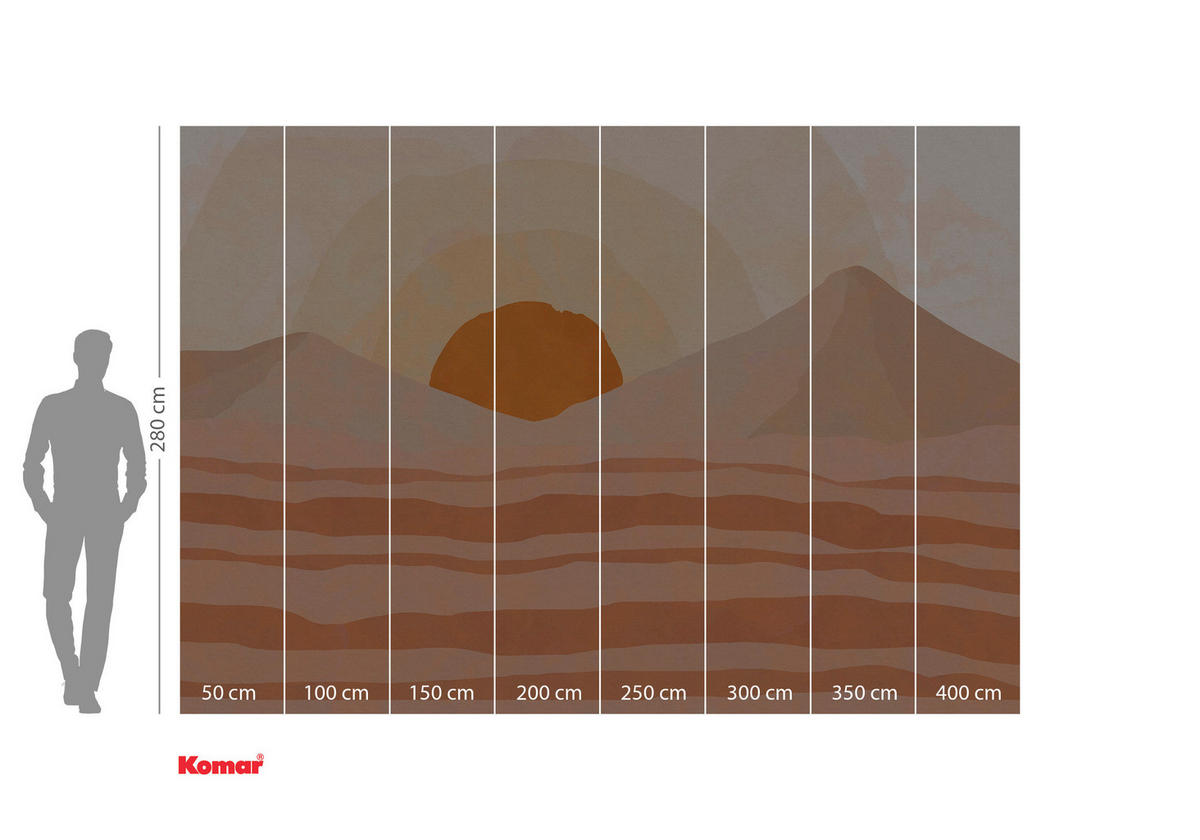 FOTOTAPETE  - Rot/Braun, Trend, Papier (400/280cm) - Xora