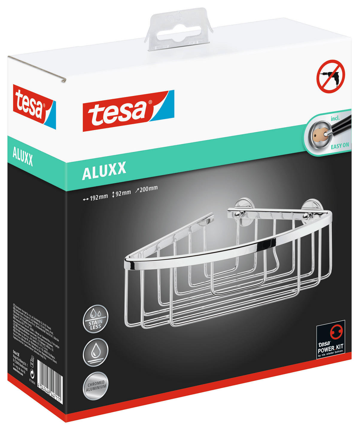 DUSCHABLAGE - Chromfarben, Basics, Metall (20/9,2/19,2cm) - Tesa