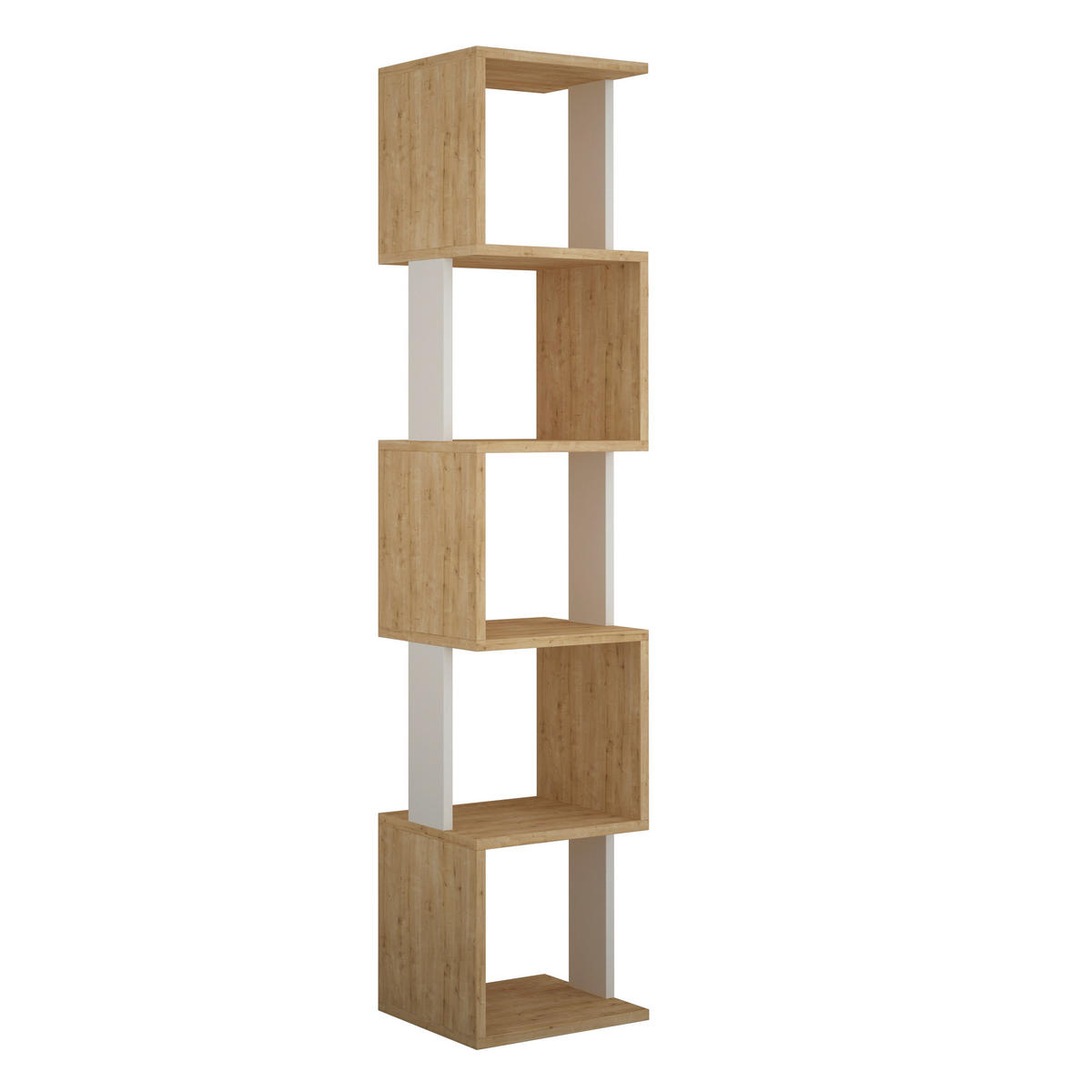 BÜCHERWAND Weiß, Eichefarben  - Eichefarben/Weiß, Design, Holzwerkstoff (35/161/30cm) - Livetastic