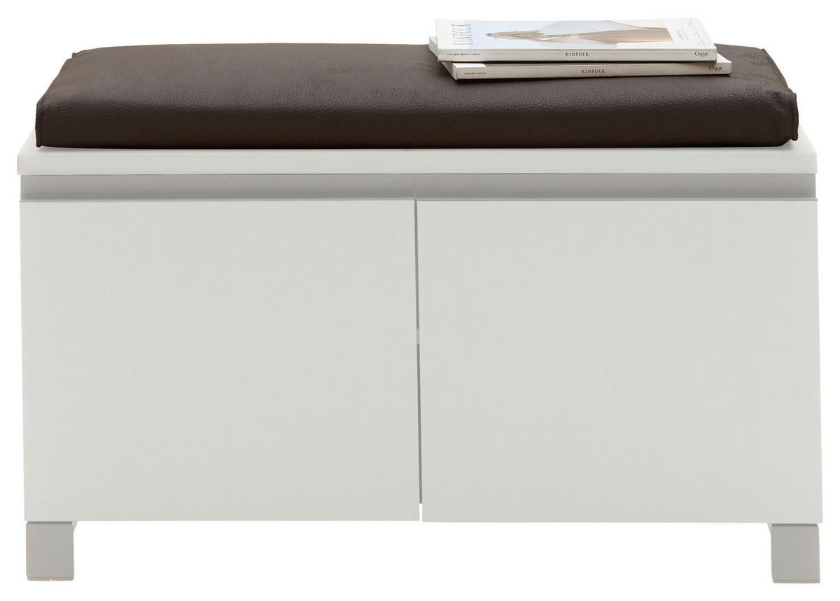 GARDEROBENBANK 84/45/40 cm  - Weiss/Silberfarben, Design, Holzwerkstoff/Metall (84/45/40cm)
