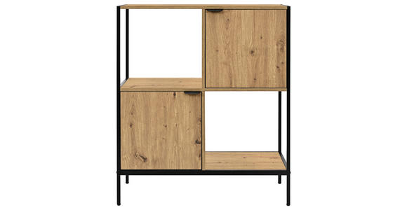 AKTENREGAL 84/100/40 cm  - Schwarz/Eiche Artisan, Design, Holzwerkstoff/Metall (84/100/40cm) - Carryhome