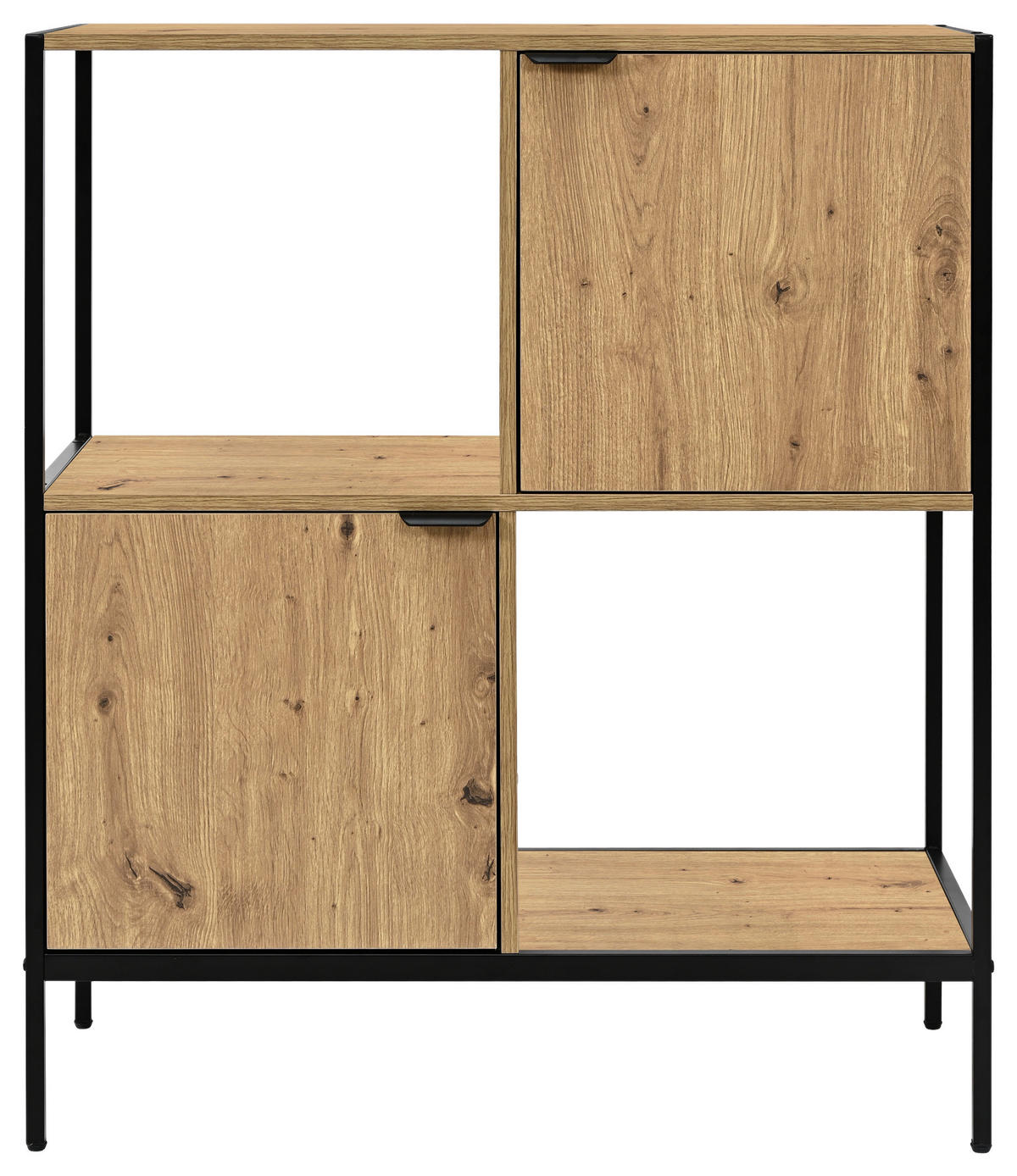 REGÁL NA DOKUMENTY, černá, dub artisan, 84/100/40 cm - černá/dub artisan, Design, kov/kompozitní dřevo (84/100/40cm) - Carryhome