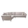 ECKSOFA Beige Cord  - Beige/Schwarz, Design, Textil/Metall (256/256cm) - Livetastic