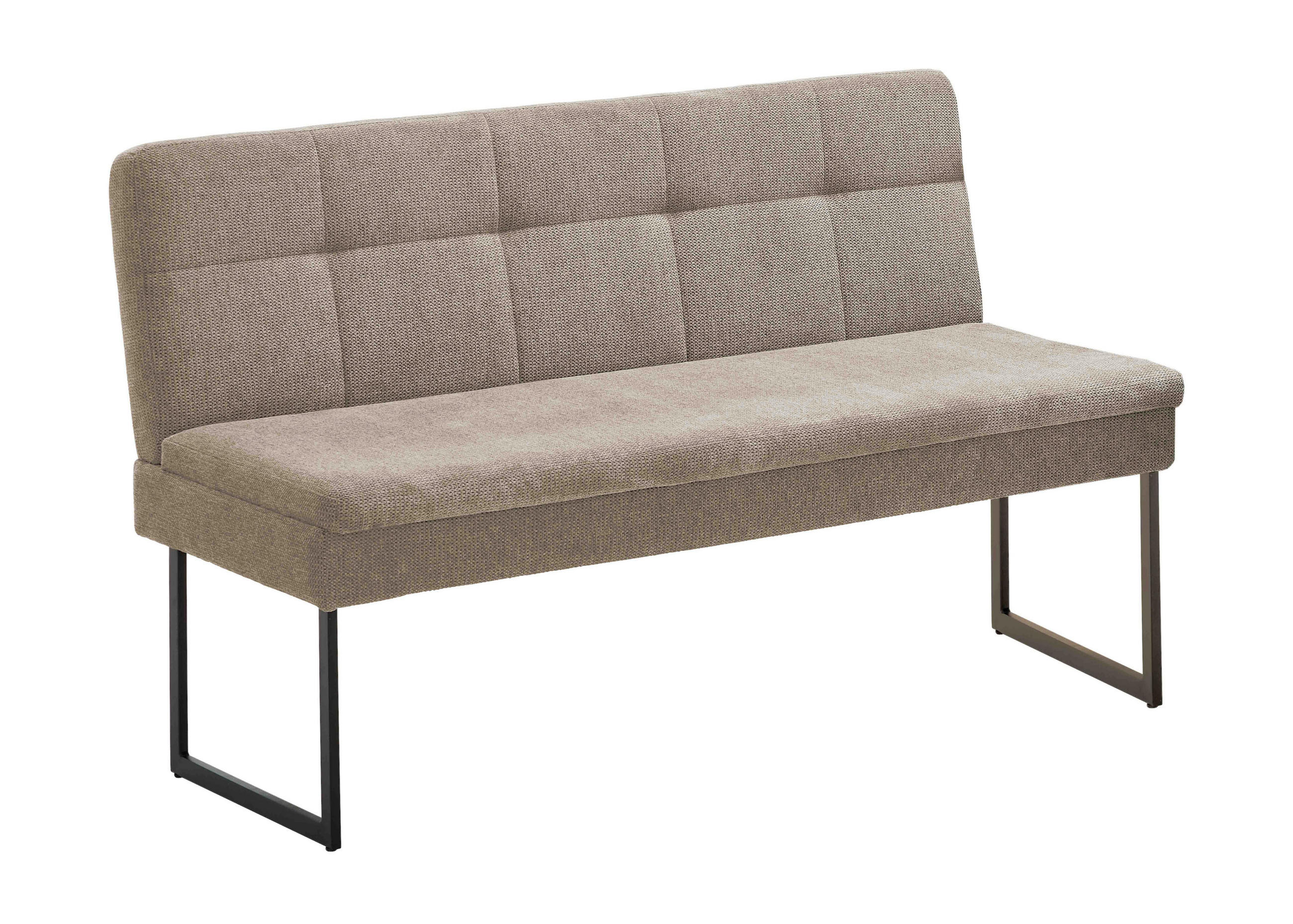 SITZBANK 140/85/50 cm Webstoff Beige  - Beige/Schwarz, Design, Textil/Metall (140/85/50cm) - Novel
