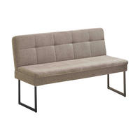 SITZBANK 140/85/50 cm Webstoff Beige  - Beige/Schwarz, Design, Textil/Metall (140/85/50cm) - Novel