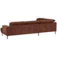 ECKSOFA Rotbraun Chenille Kopfteilverstellung, Sitztiefenverstellung  - Rotbraun/Schwarz, Design, Textil/Metall (243/307cm) - Xora