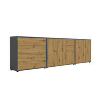 SIDEBOARD  in 263,5/73/33 cm  - Anthrazit/Schwarz, MODERN, Holzwerkstoff (263,5/73/33cm) - MID.YOU