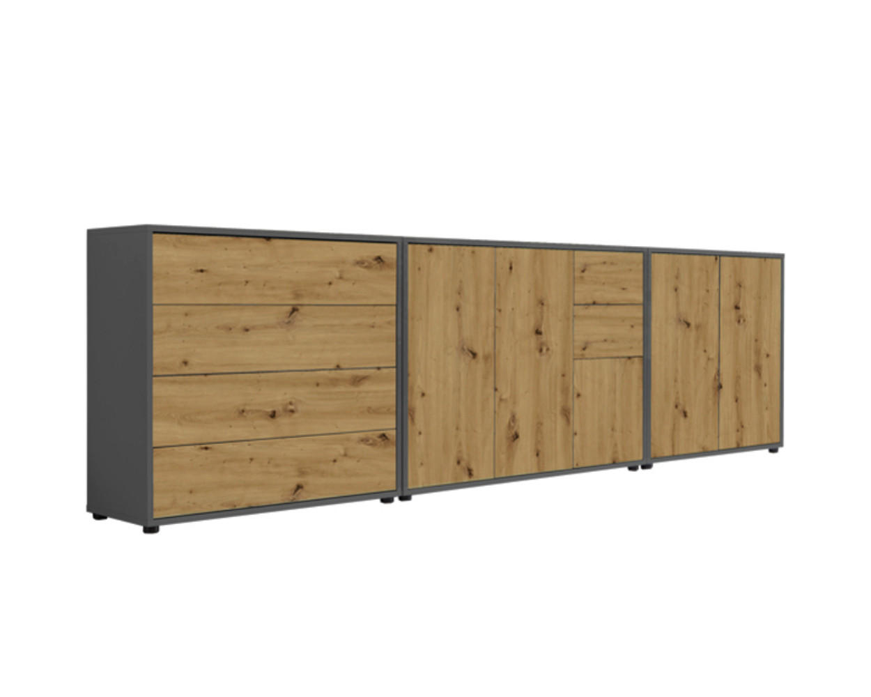Sideboard Mailand Anthr./eiche Dekor B: 263,5cm