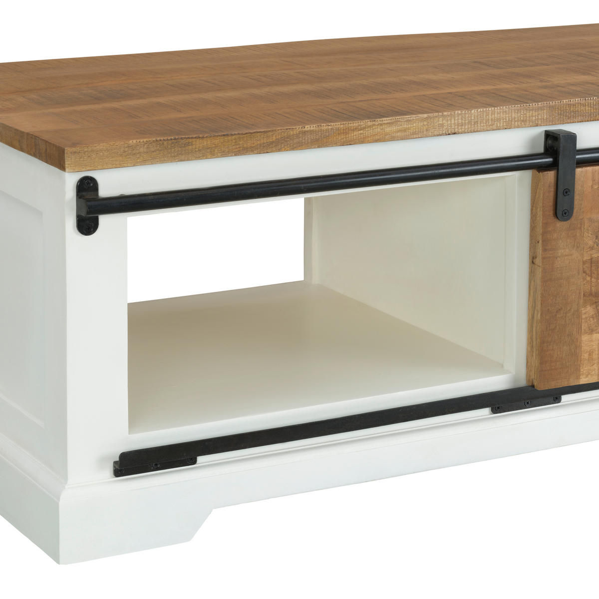 KONFERENČNÝ STOLÍK, prírodná farba, čierna, biela, drevo, 60/120/45 cm - čierna/biela, Lifestyle, drevo (60/120/45cm) - MID.YOU