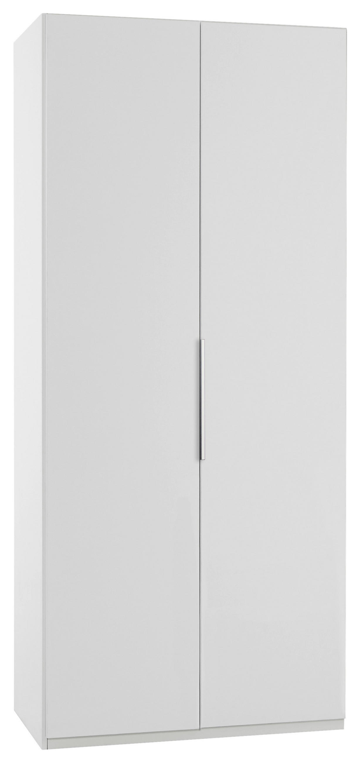 DREHTÜRENSCHRANK 100/216/58 cm,  in Weiß, 2 Tür(en)  - Chromfarben/Weiß, MODERN, Holzwerkstoff (100/216/58cm) - MID.YOU