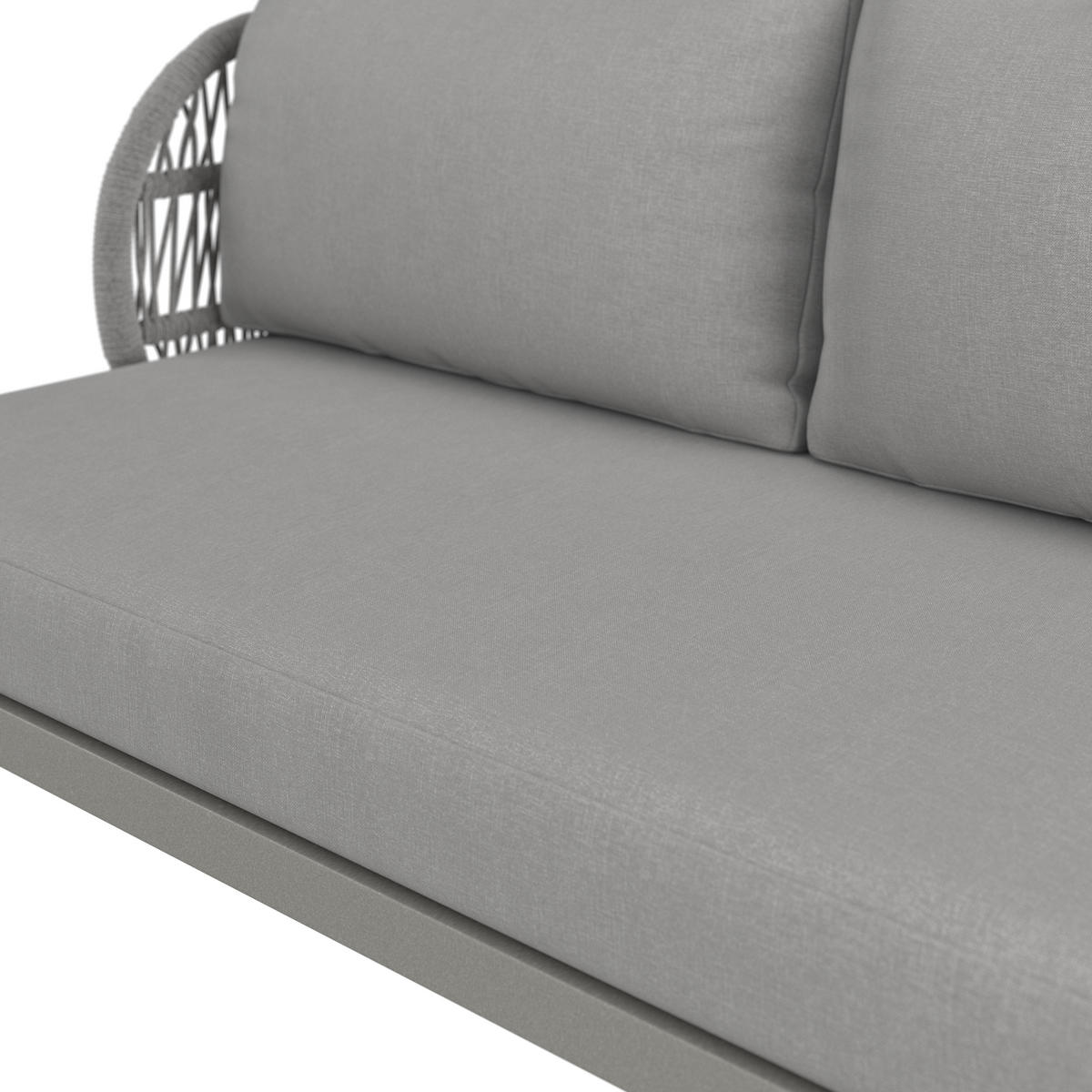 LOUNGEGARNITUR 4-teilig  - Naturfarben/Grau, Modern, Glas/Kunststoff (255/72/145cm) - Ambia Garden