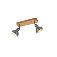 BODOVÉ SVÍTIDLO, 5 W/E14, 33/20,5/11,6 cm  - barvy niklu, Lifestyle, kov/dřevo (33/20,5/11,6cm)