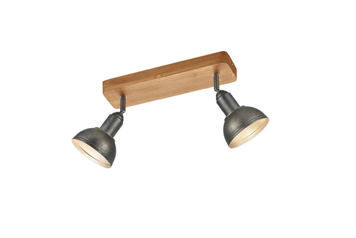 BODOVÉ SVÍTIDLO, 5 W/E14, 33/20,5/11,6 cm  - barvy niklu, Lifestyle, kov/dřevo (33/20,5/11,6cm)