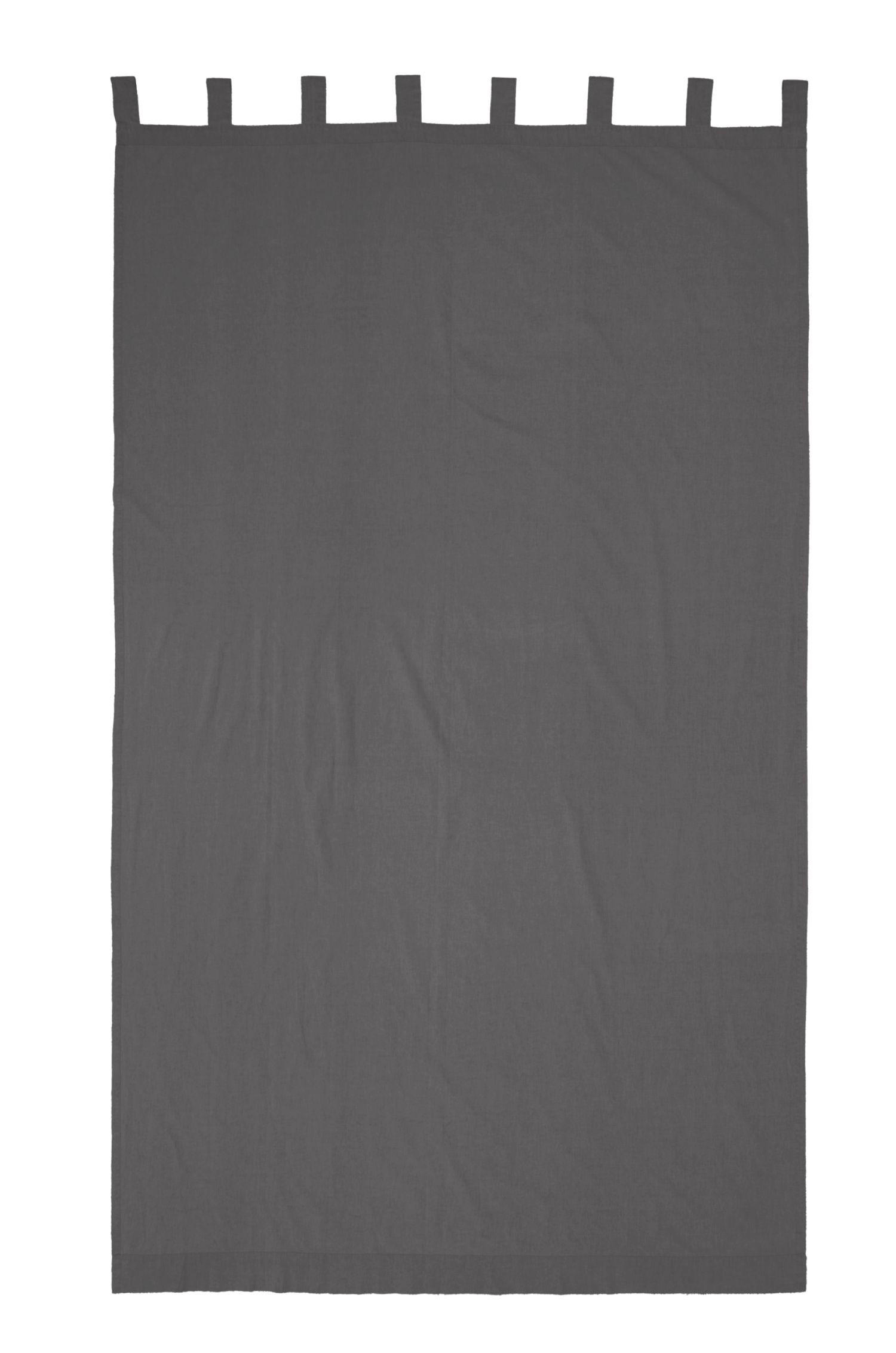 SCHLAUFENVORHANG  - Anthrazit, Basics, Textil (145/250cm)
