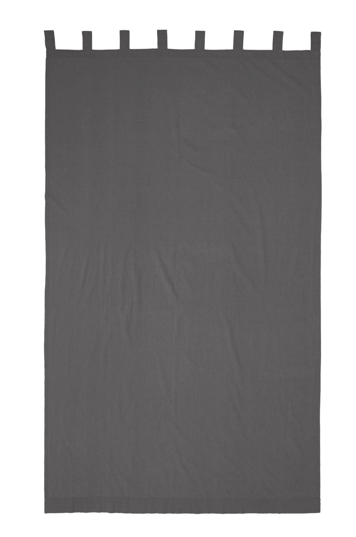 SCHLAUFENVORHANG  - Anthrazit, Basics, Textil (145/250cm)