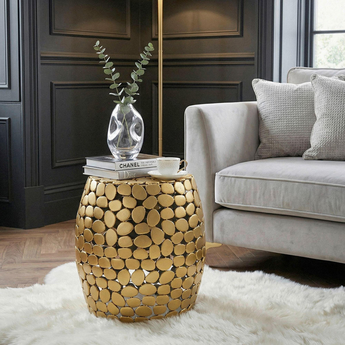 BEISTELLTISCH in Metall  - Goldfarben, Design, Metall (40/46/40cm) - Livetastic