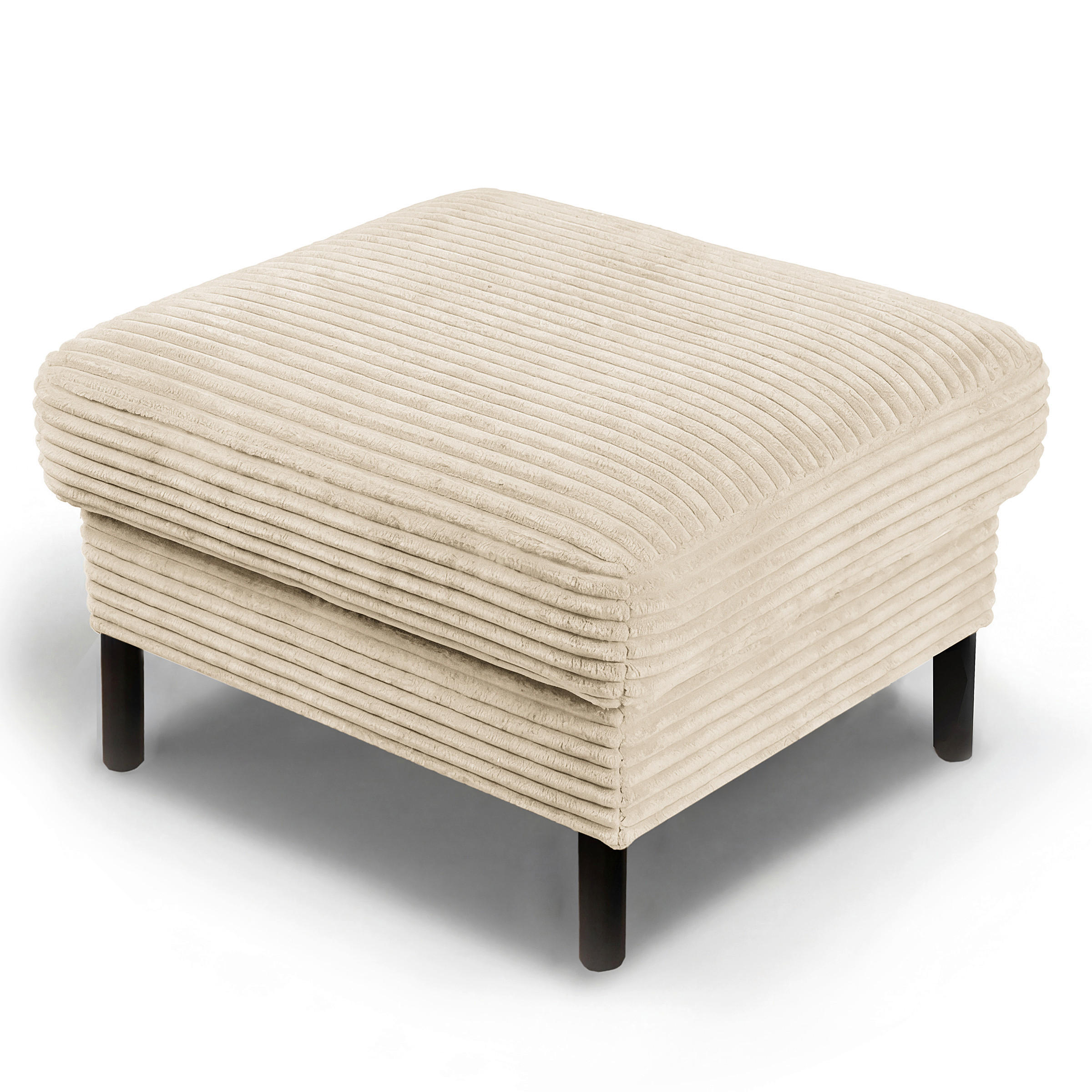 HOCKER Textil Beige  - Beige/Schwarz, Design, Textil/Metall (70/48/60cm) - Livetastic