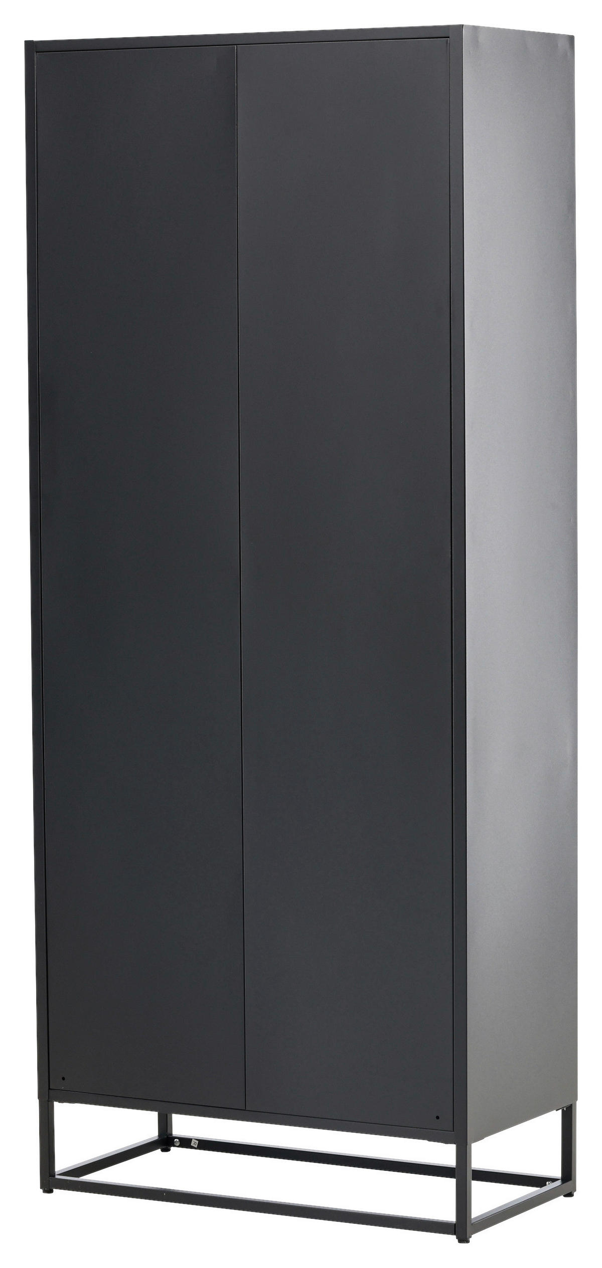 VITRINSKÅP  i svart  - svart, Design, metall/glas (80/190/41cm) - Livetastic