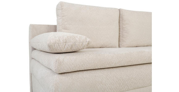 SCHLAFSOFA  mit Liegefunktion, Schlafen auf Sitzhöhe, Rücken echt Struktur Beige  - Beige/Schwarz, KONVENTIONELL, Kunststoff/Textil (195/93/83cm) - Carryhome