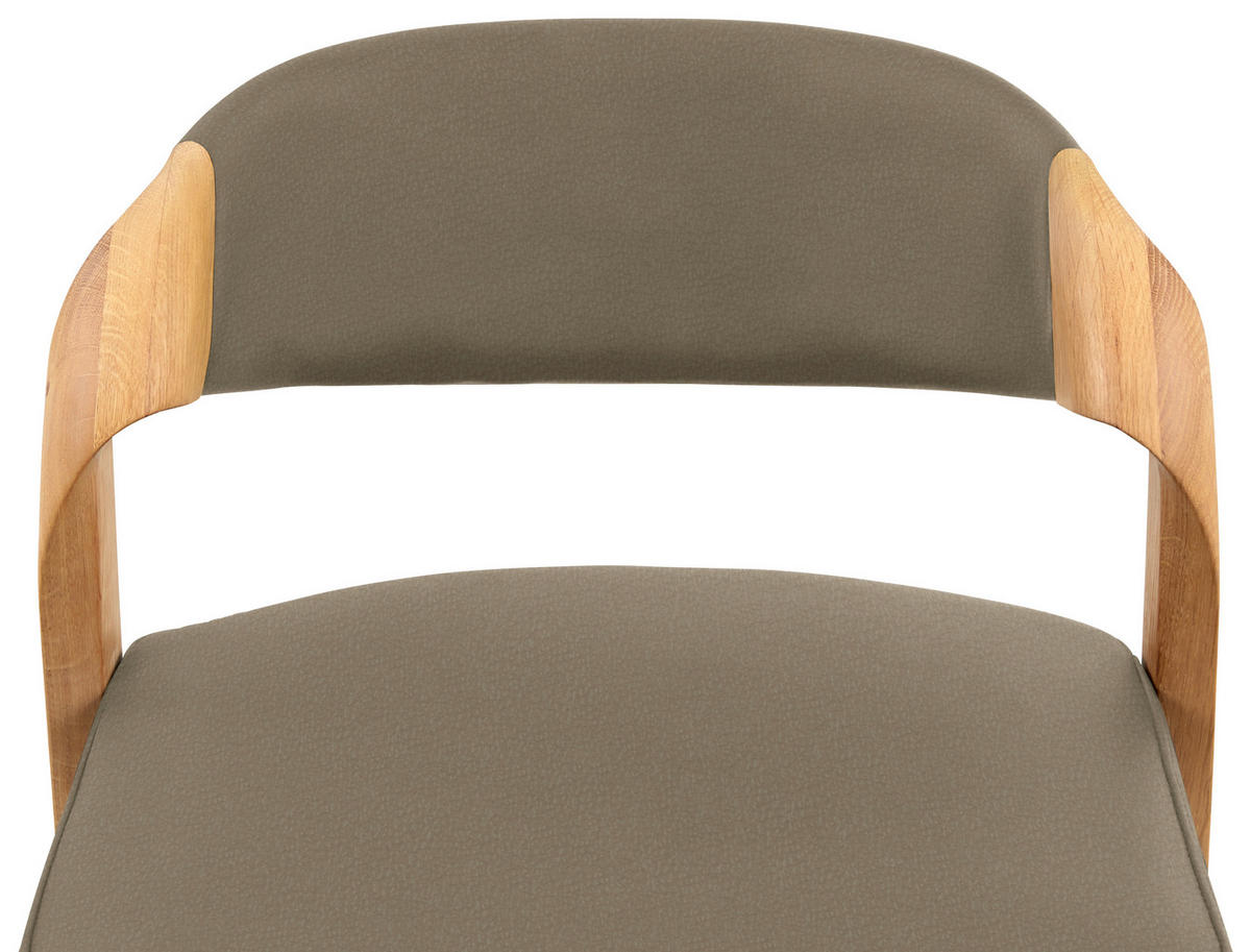 TRESENSTUHL in Schlammfarben, Wildeiche  - Wildeiche/Schlammfarben, Natur, Leder/Holz (51/93/49cm) - Voglauer