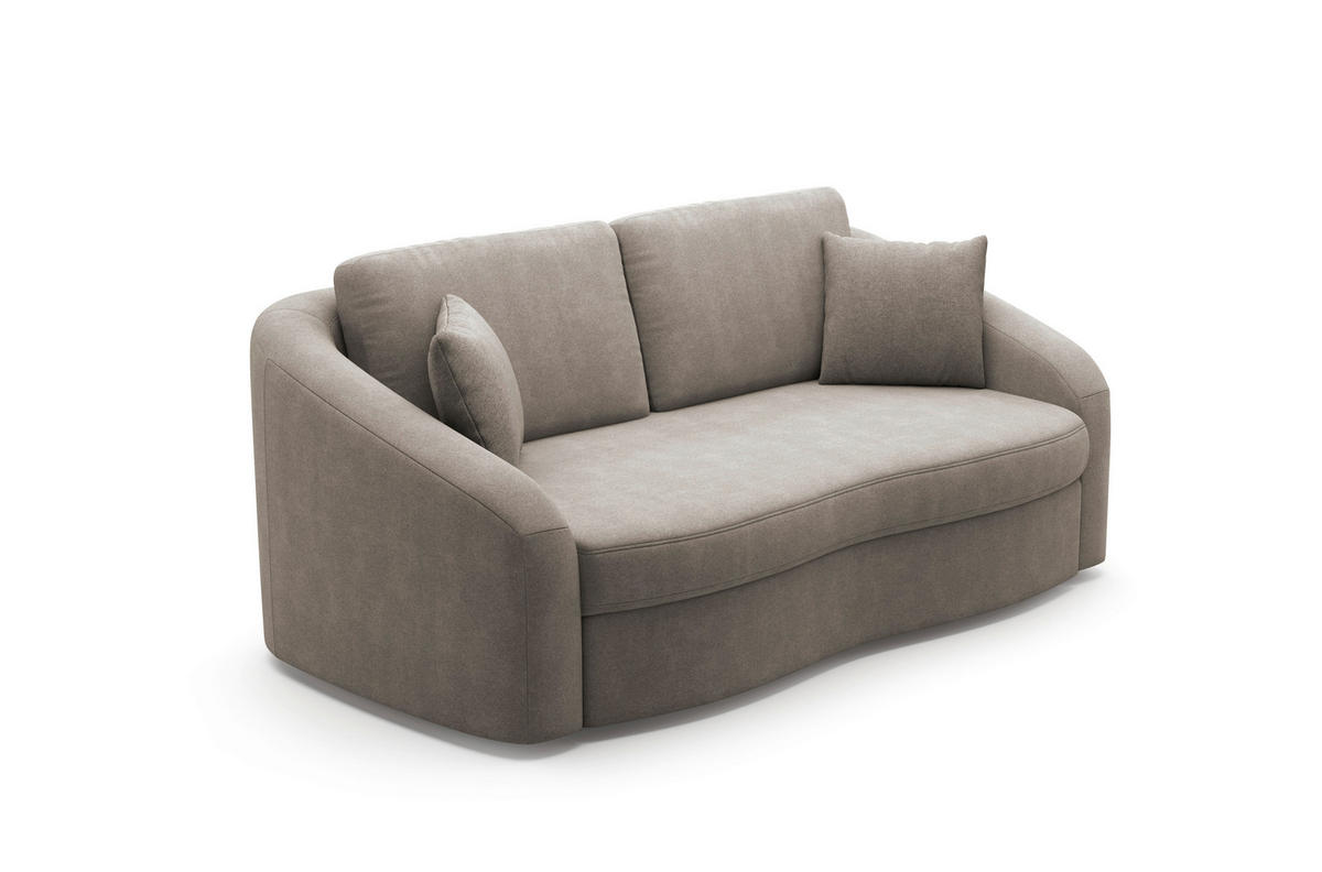 2,5-SITZER Mikrofaser Braun  - Schwarz/Braun, MODERN, Kunststoff/Textil (196/88/107cm) - Sit & More
