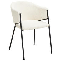 ARMLEHNSTUHL  in Eisen Bouclé  - Schwarz/Weiß, Design, Textil/Metall (53/78/61cm) - Hom`in