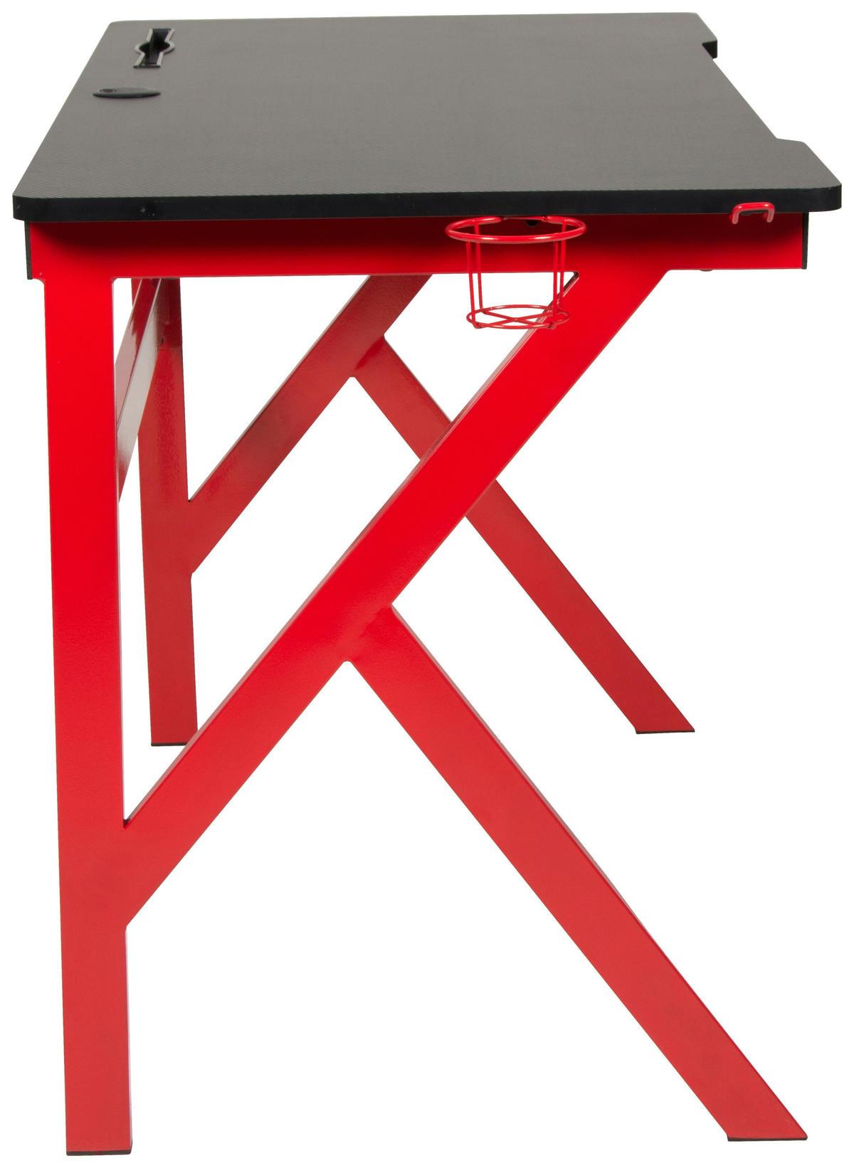 GAMINGTISCH Rot, Schwarz  - Rot/Schwarz, MODERN, Holzwerkstoff/Metall (120/60/75cm) - Boxxx