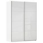 SCHWEBETÜRENSCHRANK 162/223/68 cm 2-türig Weiß, Weiß Hochglanz  - Weiß Hochglanz/Alufarben, Basics, Holzwerkstoff/Metall (162/223/68cm) - Novel
