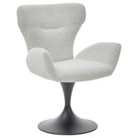 ARMLEHNSTUHL , Typenauswahl, inklusive Armlehnen, Gestellauswahl , Bouclé  - Champagner/Schwarz, Design, Textil/Metall (65/93/68cm) - Musterring